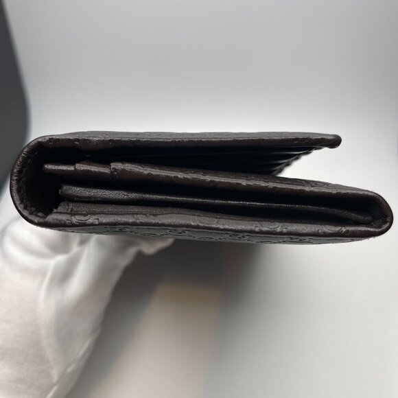 Gucci Guccisima Dark Brown Calf Leather Continental Wallet - Preowned - Picture 10 of 16